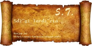 Sági Terézia névjegykártya